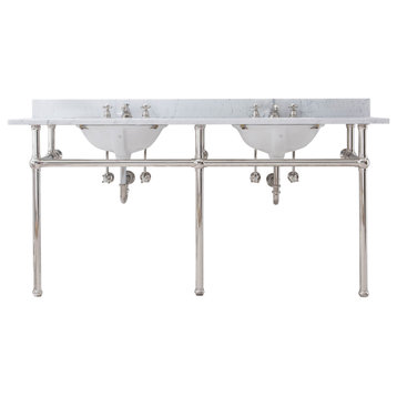 Embassy 72" Wide Double Wash Stand, P-Trap, Countertop With Basin
