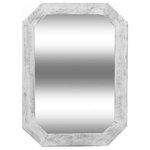 My Barnwood Frames - Whitewash Mirror, Lindor Octagon Mirror, 22"x26" - This rustic Lindor Octagon shaped mirror bridges square and round, updating the traditional wall mirror with eight-sided geometry. Made from reclaimed Barnwood, whitewashed to perfection. The frame of the mirror is 3� wide and has a low profile of only _ deep. Comes with D Ring hanging hardware. Each Mirror is unique, and is made from rustic cedar wood. Quality craftsmanship guaranteed