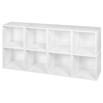 Niche Cubo Storage Set - 8 Cubes- White Wood Grain