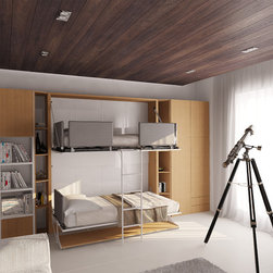 Pensiero T - Twin Wall Bunk Bed with Table - Murphy Beds