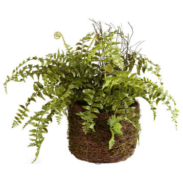 Luxe Boston Fern Faux Floral Artificial Plant Large 12in Drop In Leaves Designer