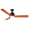 Emerson 54" Volta Ceiling Fan Black/Weather Resistant Cherry Blades With Light