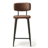 Saddle Counter Stool - Brown Leather
