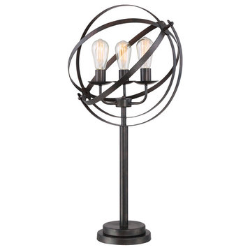 Table Lamp, Black With Black Metal Shade