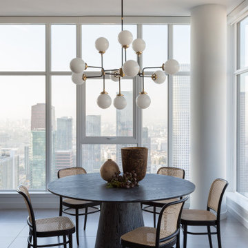 Downtown LA Hill St Modern High Rise Apartment Dining