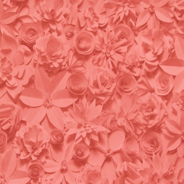3D Floral Wallpaper R2908, Crimson, Double Roll