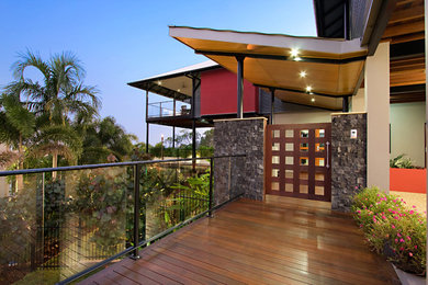 Design ideas for a tropical entryway in Darwin.