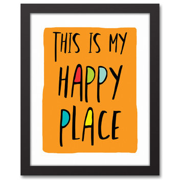 This is My Happy Place Pink 11x14 Black Framed Canvas
