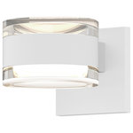 Sonneman - Reals Sconce Cylinder Lens and Cylinder Cap, Clear Lens, Clear Cap, Textured White - Beautifully executed forms of sculptural presence and simplicity that are equally at home inside or out.