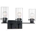 Nuvo Lighting - Nuvo Lighting 60/7273 Sommerset - 3 Light Bath Vanity - Sommerset; 3 Light; Vanity Fixture; Brushed NickelSommerset 3 Light Ba Matte Black Clear GlUL: Suitable for damp locations Energy Star Qualified: n/a ADA Certified: n/a  *Number of Lights: Lamp: 3-*Wattage:60w A19 Medium Base bulb(s) *Bulb Included:No *Bulb Type:A19 Medium Base *Finish Type:Matte Black