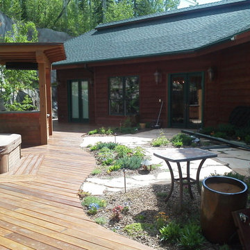Live roof, tight patio.  Notice the lighting
