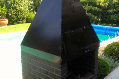 Outdoor BBQ Grill and Chimney