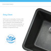 808 Dual-mount Single Bowl Quartz Kitchen Sink, Black, Basket Strainer