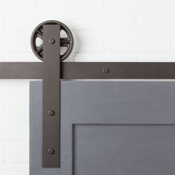Vintage Straight Large Strap Flat Track Hardware - Barn Door Hardware