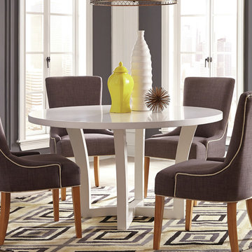 Donny Osmond Home Caprice Round Dining Table in White
