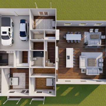 Barndominium House Plan – 2-Bedroom Rustic-Modern Haven