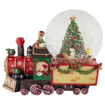 8" Children Christmas Train Musical Snow Globe