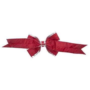 48"x60" Red-Silvr Nylon Out Bow 12" Sz