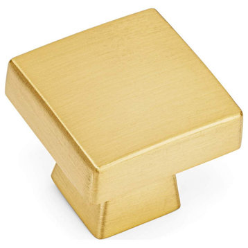 [10-PACK] Cosmas 5233BB Brushed Brass Square Contemporary Cabinet Knob