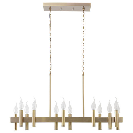 Varaluz 357N12 Collette 12 Light 32"W Linear Pendant - Antique Brass