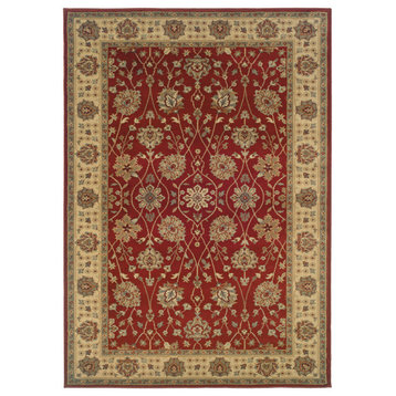 Tyler Traditional Border Red/Beige Area Rug, 8'2"x10'