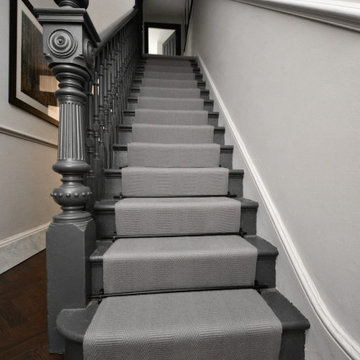 Off The Loom Morden - Dolphin Grey with Atlantic - Austin - Black stair rods