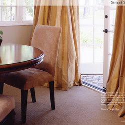 DrapeStyle - Striped Silk Taffeta in Naples Olive - Curtains