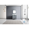 30" Dark Gray Single Vanity, White Sink and 28" Mirror With Faucet