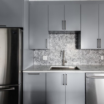 Concrete Finish Hi-Rise Condo Kitchen
