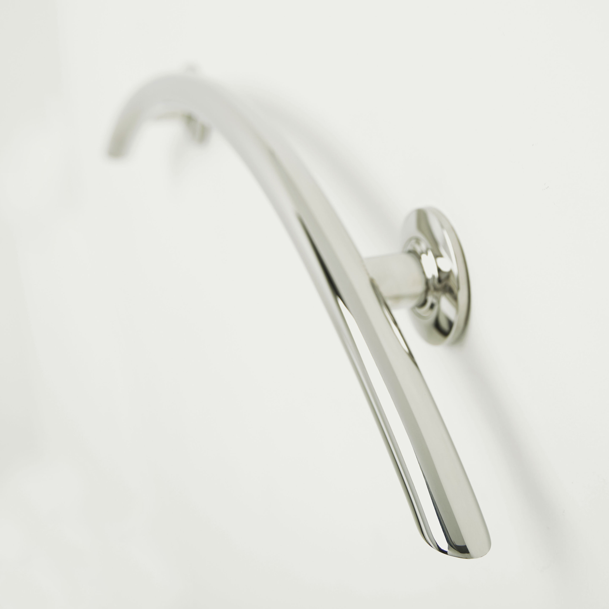 30" Crescent Curved Shower Grab Bar, Polished Stainless