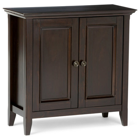 Amherst Solid Wood Low Storage Cabinet, Hickory Brown