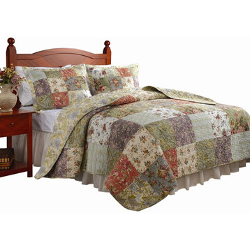 Greenland Blooming Prairie Collection Quilt Set, Full
