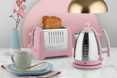 Dualit Two-Slot Lite Toaster and Lite Kettle in Pink Rose