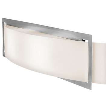 Access Lighting Argon 2-Light Wall Sconce, Brushed Steel/Opal