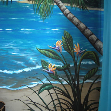 Treasure Island Pirate Mural Themed boys bedroom by MuralArt.com