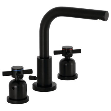 Modern Bathroom Faucet, Dual Cross Handles & Corrosion Resistant Finish, Black