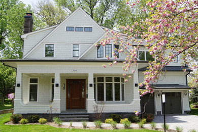 Large arts and crafts two-story exterior home photo in DC Metro