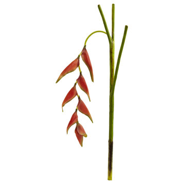 31" Hanging Heliconia Artificial Flower, Set of 4