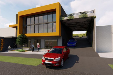Inspiration for a contemporary exterior home remodel in Other
