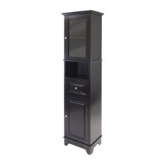 Winsome Alps Black Tall Bathroom Cabinet