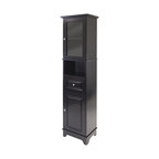 Winsome Wood Alps Tall Cabinet With Glass Door And Drawer