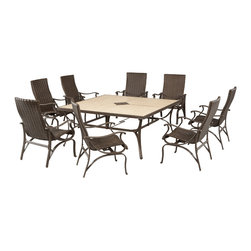 Pembrey 9-Piece Patio Dining Set with Bare Lumbar Pillows - Products