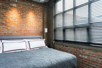 Example of a trendy bedroom design in Detroit