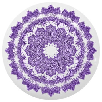 Purple Violet Mandala Ceramic Cabinet Drawer Knob