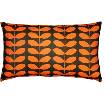Pillow Decor - Mid-Century Modern Orange Throw Pillow 12x20