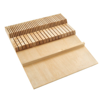 Wood Trim To Fit Knife Block Drawer Insert Organizer, Natural