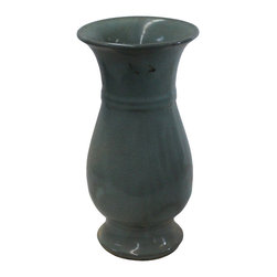 Chinese Ru Ware Light Celadon Green Gray Tone Ceramic Vase - Vases