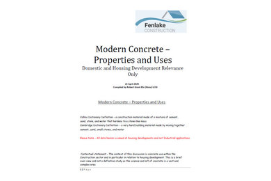 Modern Concrete Study - Properties & Uses