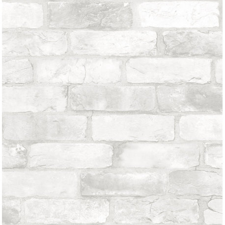 Reclaimed Bricks White Rustic Wallpaper, Bolt