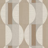 Geometric all-over Printed Wallpaper, Taupe, Double Roll